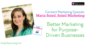 Keep Optimising podcast Maria Soleil